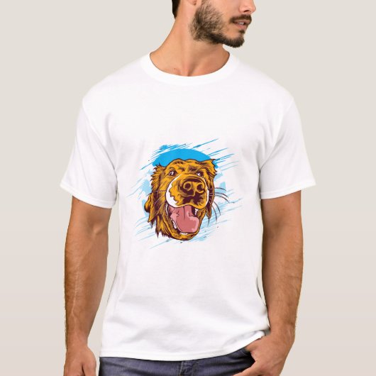 T-shirt Drôle chien mignonne (Devant)