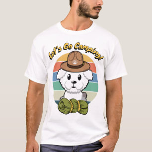 T-shirt Drôle chien moelleux veut aller camper