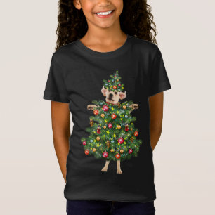 T-Shirt Drôle Chien Noël Arbre de Noël Cadeaux