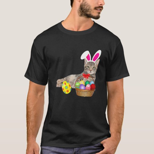 T-shirt Drôle Chien Paw Bunny Joyeux Chat de Pâques Maman  (Devant)