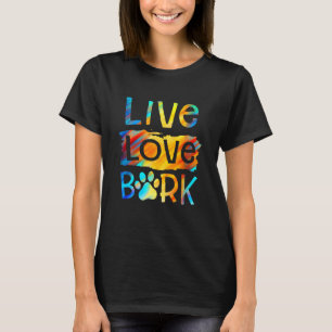 T-shirt Drôle Chien Paw Live Love Bark Chien Chien Chien G