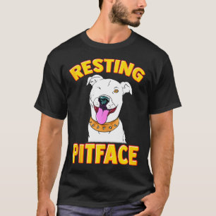 T-shirt Drôle Chien Pitbull Repose Visage Pot Pour Hommes