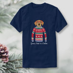 T-shirt Drôle chien portant des lunettes, laide pull de No<br><div class="desc">Chirurgie hivernale amusante avec un chien portant des lunettes rouges et un Sweater nordique de Noël "laid". En fait, on pense qu'il est plutôt branché ! Personnalisez avec votre propre texte personnalisé ou supprimez simplement. Fait une chemise parfaite pour une fête de Noël moche ou une chemise de vacances pour...</div>
