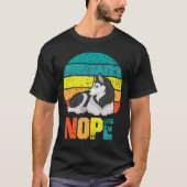 T-shirt Drôle Chien Stubborn Husky Lazy Puppy (Devant)