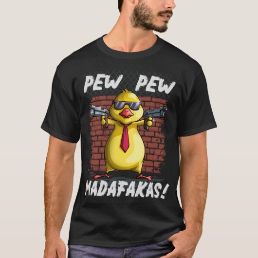 T-shirt Drôle Chiens Pew Pew Pew Pew Madafakas Crazy Chick (Devant)