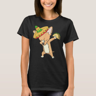 T-shirt Drôle Chihuahua Chien Mexicain Taco Dabbing Cinco