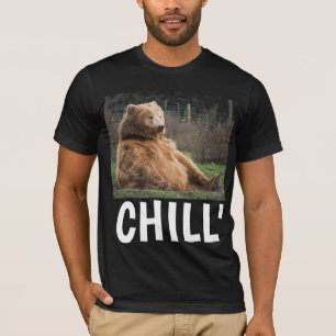 T-SHIRT DRÔLE 'CHILL' OURS BRUN