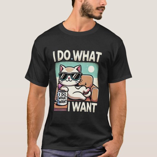 T-shirt Drôle Chillin Chat libre comme un patron Je fais c (Devant)
