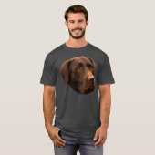 T-shirt Drôle Chocolat Lab Labrador Retriever Chien (Devant entier)