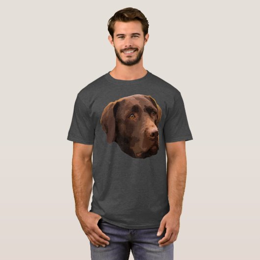 T-shirt Drôle Chocolat Lab Labrador Retriever Chien (Devant entier)