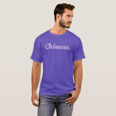 T-shirt Drôle Chômeur Rose Bleu Chômeur Chômage Texte Fran (Devant entier)