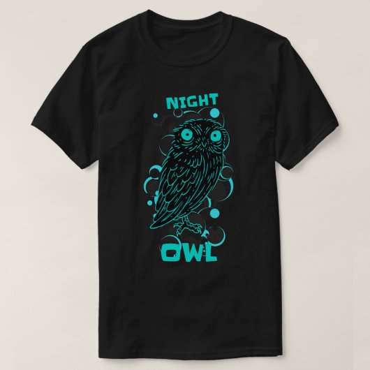 T-shirt Drôle Chouette de nuit Dit Rester Longue Cadeau (Design devant)