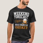 T-shirt Drôle Cigar Et Whiskey Graphisme Femmes Hommes Cig (Devant)