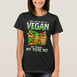 T-shirt Drôle Citation Vegan Ne Me Demandez Pas Pourquoi J