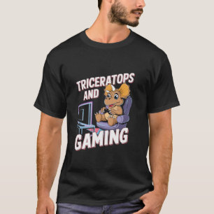 T-shirt Drôle citations triceratops jeu vidéo graphique te