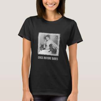 T-shirt Drôle Citer Chiens Devant Dudes Arts Vintages Femm