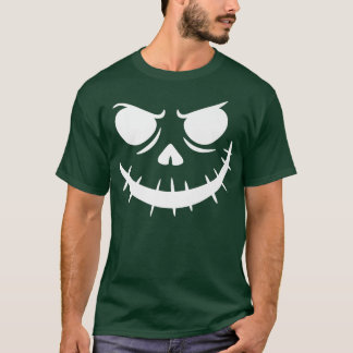 T-shirt Drôle Citrouille Jack-o'-lantern Visage ou traitem