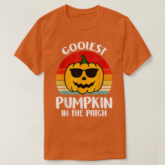 T-shirt Drôle Citrouille le plus frais dans le Patch Hallo (Design devant)