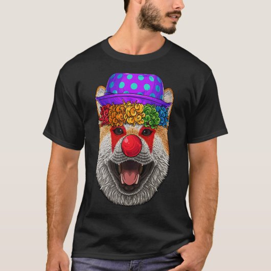 T-shirt Drôle Clown Shiba Inu Circus Costume de Carnaval E (Devant)