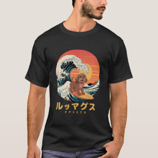 T-shirt Drôle Cockapoo Chien Japonais Kanagawa Vague