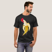 T-shirt Drôle Cockerel Rooster Poulet À La Banane (Devant entier)