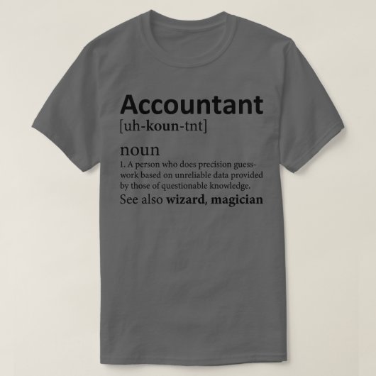 T-shirt Drôle comptable Définition (Design devant)