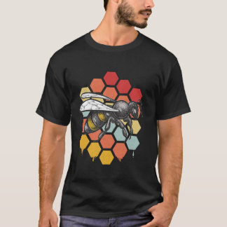 T-shirt Drôle Conception d'abeilles Vintages Pour Hommes F