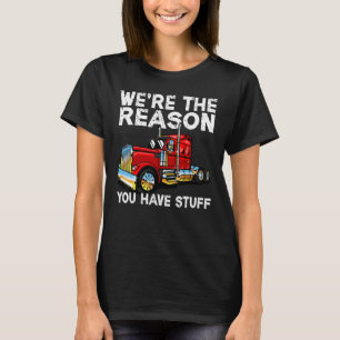 T-shirt Drôle Conception Trucker Pour Hommes Femmes Semi-C