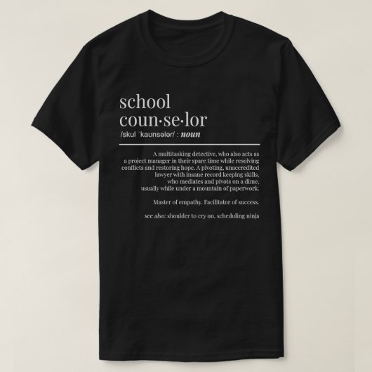 T-shirt Drôle Conseiller scolaire Conseils-cadeaux  (Design devant)