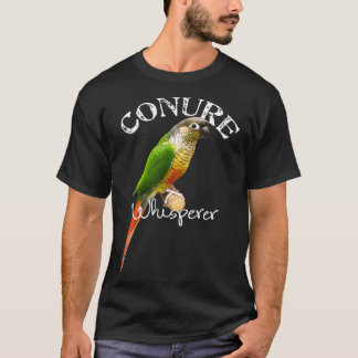T-shirt Drôle Conure Whisperer Vert Joue Conure Bird Gif