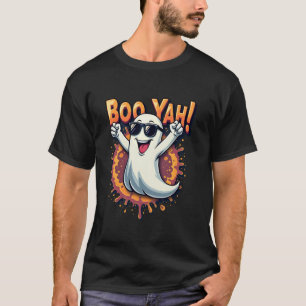 T-shirt Drôle Cool Boo Yah Booyah Rocking Ghost Éffrayant