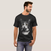 T-shirt Drôle Cool Chat Fumer Mème Drôle Cat Ga (Devant entier)
