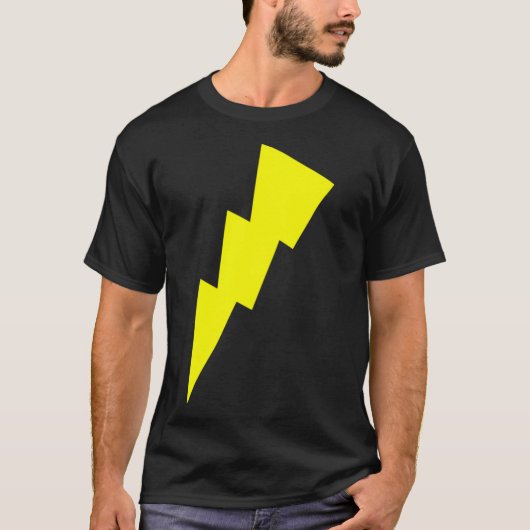 T-shirt Drôle Cool Jaune Éclair Éclairage Lights Course (Devant)