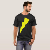 T-shirt Drôle Cool Jaune Éclair Éclairage Lights Course (Devant entier)