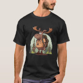 T-shirt Drôle Cool Moose Hiker (Devant)