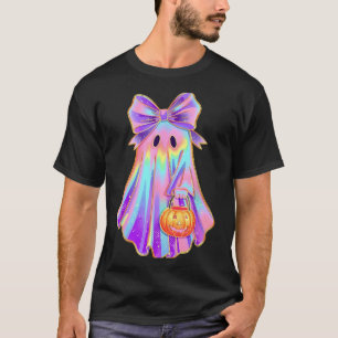 T-shirt Drôle Coquette Bow Ghost Citrouille Halloween Soky