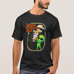 T-shirt Drôle Corgi Alien Vous Êtes l'Élu UFO Hommes Femme