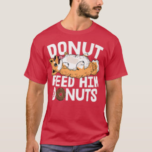 T-shirt Drôle Corgi Design Hommes Gros Chien Donut Manger 