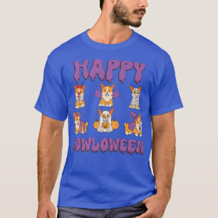 T-shirt Drôle Corgis Halloween Costume Chien Happy Howlowe
