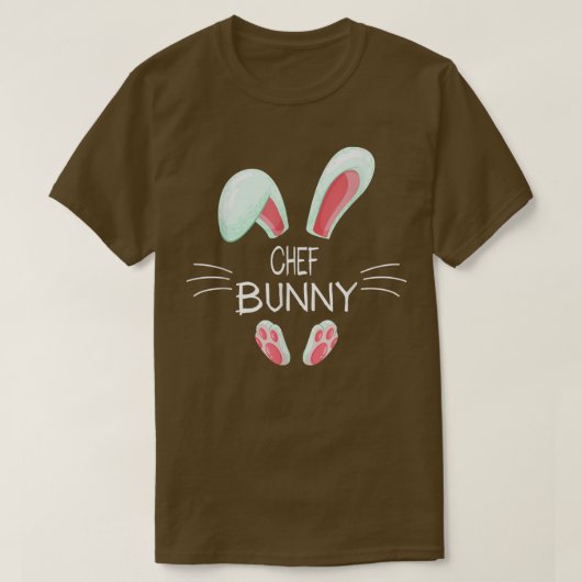T-shirt Drôle Costume de Pâques Matching Cute Chef Bunny (Design devant)
