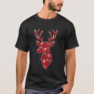 T-shirt Drôle Costume de renne de tête de cerf Noël Noël N