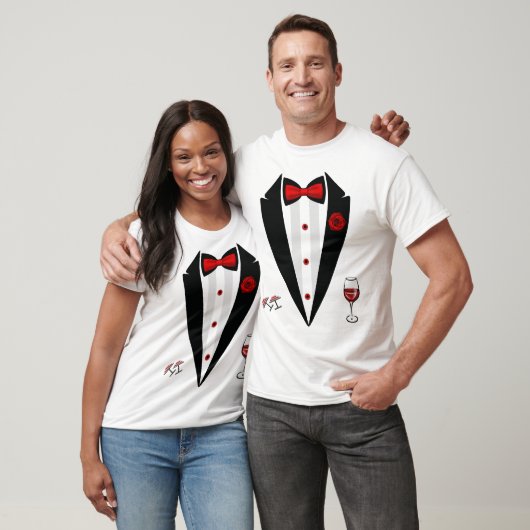 T-shirt Drôle Costume Tuxedo Saint Valentin Formal Tux (Unisexe)