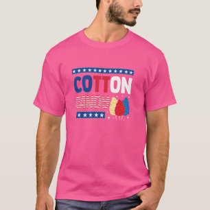 T-shirt Drôle Coton Candy Graphic États-Unis Drapeau améri