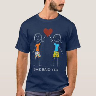 T-shirt Drôle Couple lesbien T LGBT Cadeaux Fiançailles