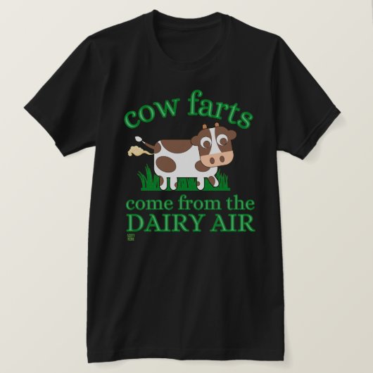 T-shirt drôle "COW FARTS..." (Design devant)