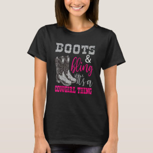 T-shirt Drôle Cowgirl Bottes Bling Femmes mignonne Amour P
