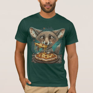 T-shirt Drôle coyote manger pizza