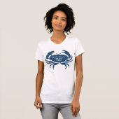 T-shirt Drôle crabe bleu mignon mode estivale (Devant entier)