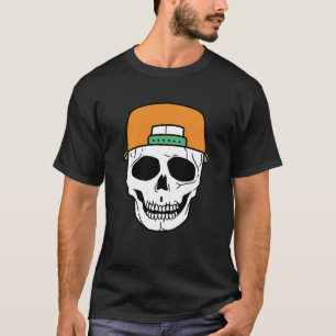 T-shirt Drôle crâne portant Casquette