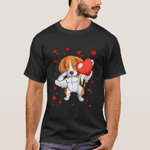 T-shirt Drôle Dabbing Beagle Chien Coeur Saint Valentin Gi